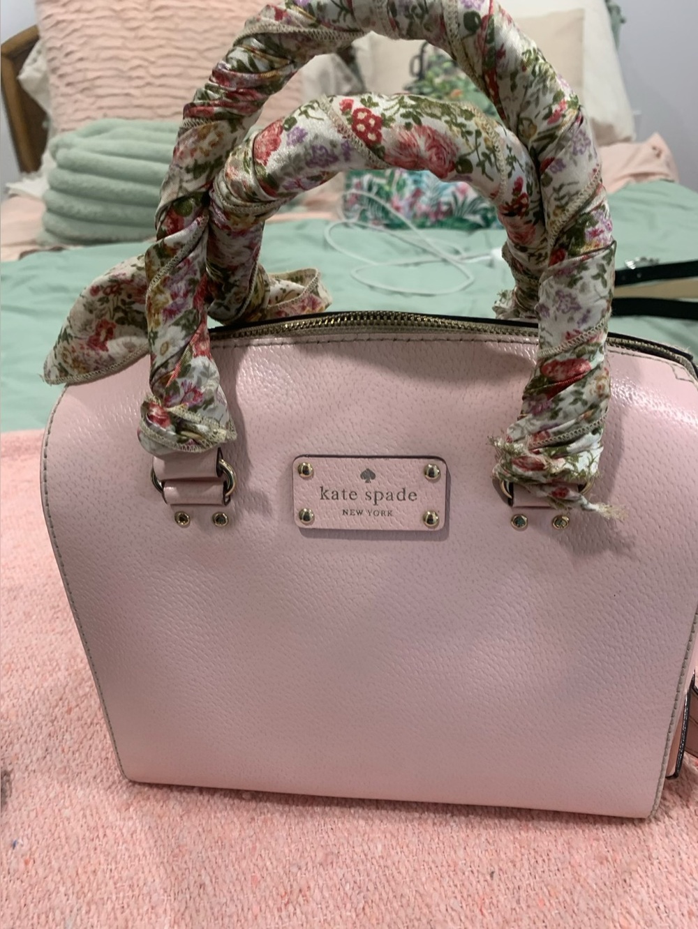 kate spade pale pink  dome satchel bag